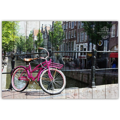 Картины Велосипеды - Розовый велосипед, Велосипеды, Creative Wood